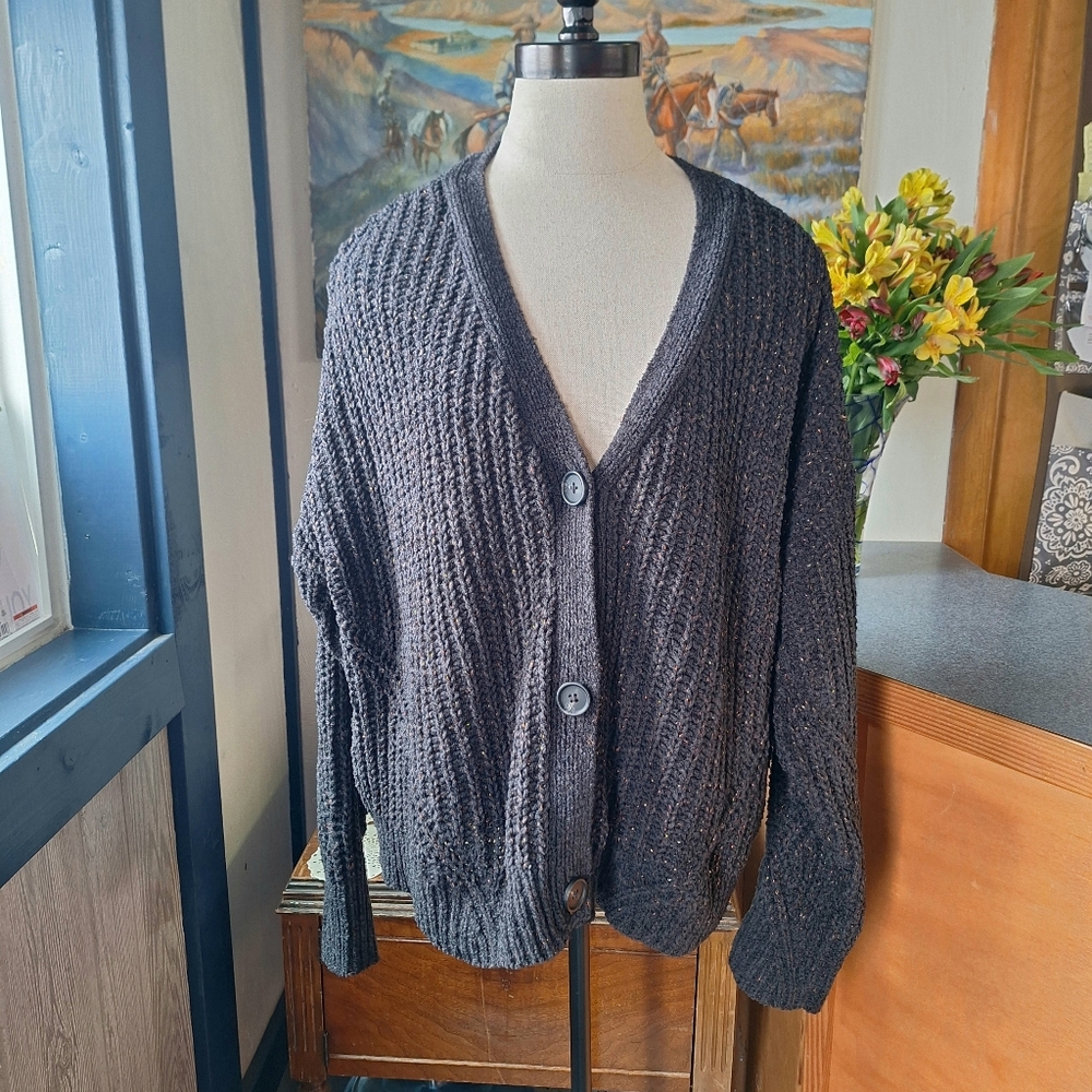Maurices V-Neck Button Front Chunky Knit Cardigan XL, RN#51783, NWT